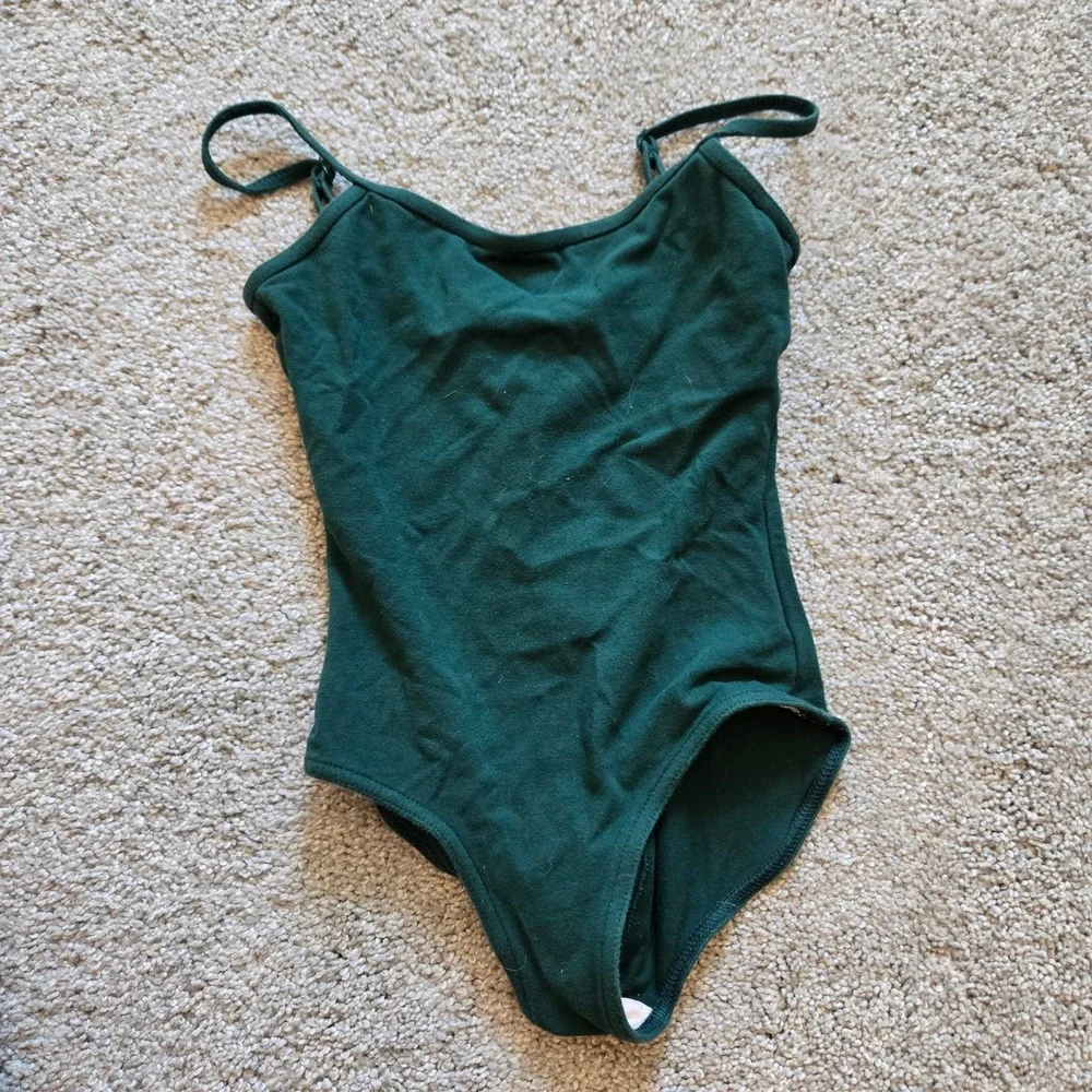 Theatricals Girls Hunter Green Camisole Leotard Adjustable Straps MC